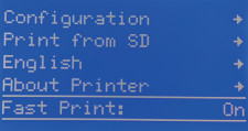 Fast print menu